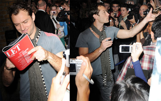 Photos of Jude Law Signing Autographs