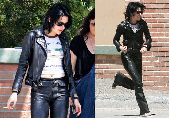 Photos of Kristen Stewart Filming The Runaways