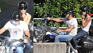 Photos of George Clooney Riding a Motorcyle With New Girlfriend Elisabetta Canalis