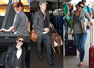 Photos of Nikki Reed, Bryce Dallas Howard, Kellan Lutz, Elizabeth Reaser, Ashley Greene, Xavier Samuel Flying to Film Eclipse