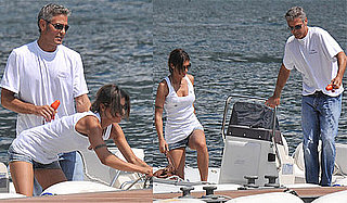 Photos of George Clooney and Elisabetta Canalis on Boat in Lake Como
