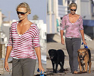 Photos of Charlize Theron Walking Her Dogs in Malibu