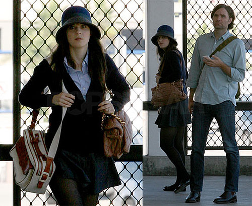Photos of Your Highness' Zooey Deschanel And Ben Gibbard Flying Out of LAX
