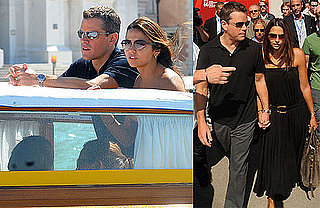 Photos of Matt Damon, Luciana Barroso Walking Around Venice