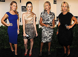 Photos of Charlize Theron, Anna Wintour, Rachel Zoe, Zac Posen, Blake Lively, and Penn Badgley at a Saks Party in NYC