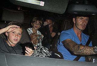 Photos of Victoria Beckham, David Beckham, Romeo Beckham, Brooklyn Beckham at Nobu