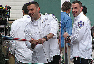 Photos of Ben Affleck Playing With a Baseball Bat on The Boston Set of The Town