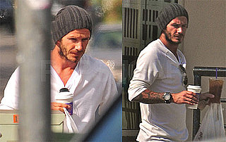 Photos of David Beckham Picking Up Coffee For Victoria in LA
