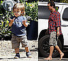 Photos of Matthew and Levi Doing Yard Work