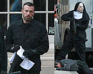 Photos of Ben Affleck Shooting a Robbery Scene in a Nun's Mask on the Boston Set of The Town