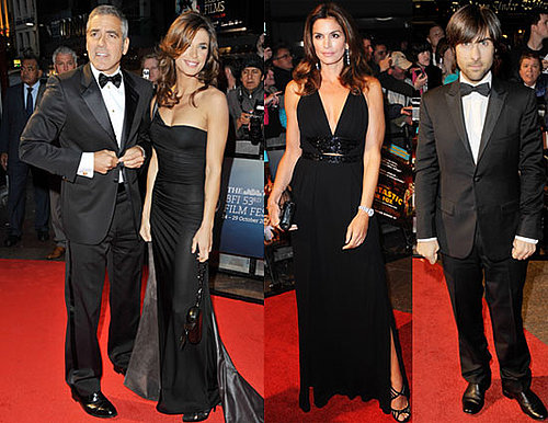 Photos of George Cooney and Elisabetta Canalis On Red Carpet in London at BFI Film Festival Opening Night
