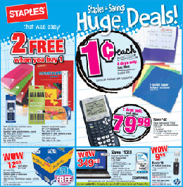 Penny Deals on Supplies at Staples and Office Max