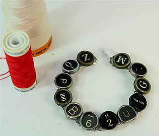 Etsy Charm Bracelet Made From Vintage Typewriter Keys