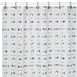 Emoticon Print Shower Curtain From Bed, Bath, and Beyond For $15