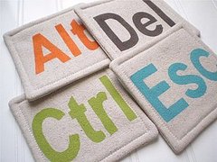 Computer Button Coasters From Etsy