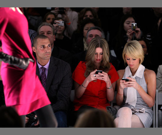 Nicky and Paris Get Caught Texting on the Runway 