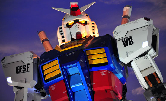 Photos of the Gundam Statue in Japan