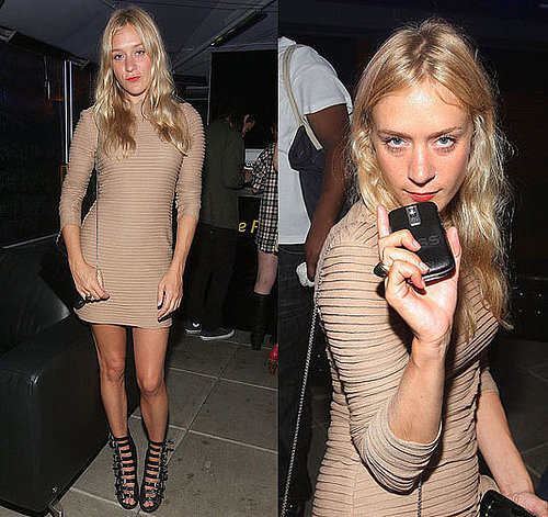 Chloe Sevigny Attends the BlackBerry Tour Launch Party in NYC in Nude Dress and Buckle Shoes