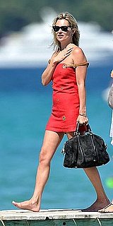 Kate Moss in St. Tropez Carrying Sofia Coppola For Louis Vuitton's Suede Duffel Bag