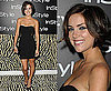 90210 Actress Jessica Stroup in Black Strapless Lace Insert Dress at InStyle's Annual Summer Party