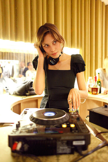 Alexa Chung DJs at Miu Miu