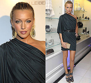 Photo of Katie Cassidy Wearing One Shoulder Dress at Judith Leiber Opening in LA