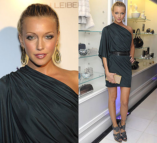 Photo of Katie Cassidy Wearing One Shoulder Dress at Judith Leiber Opening in LA