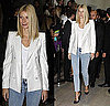 Gwyneth Paltrow Attends Paris Fashion Week in White Stella McCartney Blazer and Acid Jeans