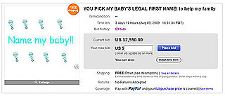 Mom Sells Unborn Baby's Naming Rights on eBay