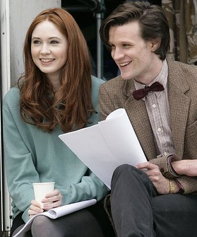 First Glance: First Photo Of New Doctor Who Matt Smith And His Assistant Amy Pond, Played By Karen Gillan On Set In Cardiff!