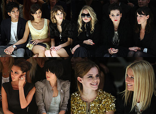 Photos of at Alexa Chung, Emma Watson, Freida Pinto, Victoria Beckham, Agyness Deyn at London Fashion Week Burberry Show