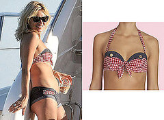 Kate Moss Gingham and Denim Bikini Agent Provocateur on Holiday in France Kate Moss Gingham and Denim Bikini Agent Provocateur on Holiday in France