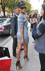 Photos of Rihanna in Paris in Animal Print Christian Louboutin Boots