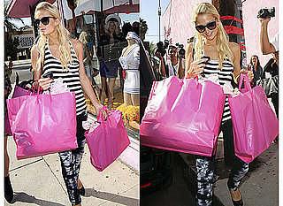 Paris Hilton Shopping in Los Angeles in Tie Dye Jeans