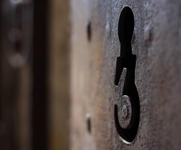 The keyhole on that same gate, Mission San Jose The keyhole on that same gate, Mission San Jose