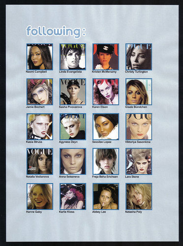 Full Look: Steven Meisel Spoofs Twitter for Vogue Italia December 2009 with "Meiselpic" Full Look: Steven Meisel Spoofs Twitter for Vogue Italia December 2009 with "Meiselpic"
