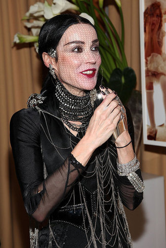 Daphne Guinness Trades in Skunk-Striped Hair for All Black, Swims in Pool Clothed for Art Basel Performance Piece Daphne Guinness Trades in Skunk-Striped Hair for All Black, Swims in Pool Clothed for Art Basel Performance Piece