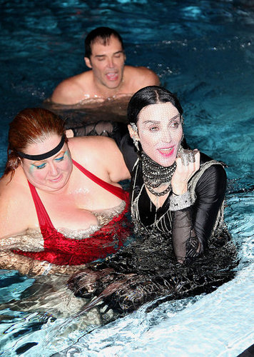 Daphne Guinness Trades in Skunk-Striped Hair for All Black, Swims in Pool Clothed for Art Basel Performance Piece Daphne Guinness Trades in Skunk-Striped Hair for All Black, Swims in Pool Clothed for Art Basel Performance Piece