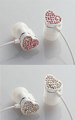 Rhinestone Studded Heart Eardrops - My Geeky Valentine