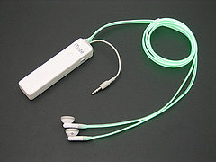 Totally Geeky or Geek Chic? Neon Cables And Headset For iPod