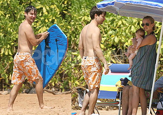 Tobey Shows His Girls How Boogie Boarding is Done
