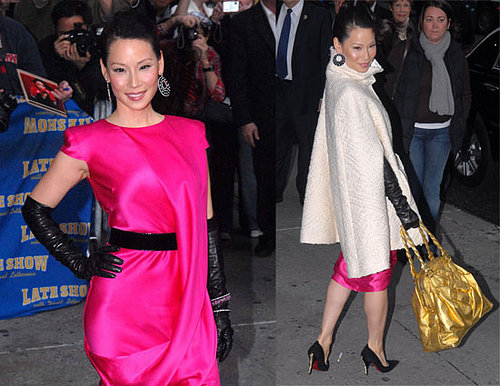 Lucy Liu Looks Loud at the Late Show