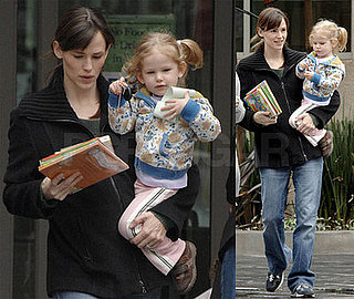 Jennifer Garner and Violet Affleck at the Library