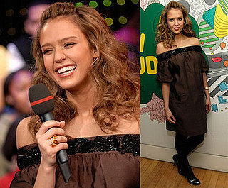 Pregnant Jessica Alba Promotes The Eye on TRL on Jan. 29, 2008