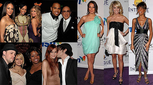 Whitney Houston, Lindsay Lohan, Carrie Underwood, Nicole Richie, Fergie at Clive Davis Pre-Grammy Party