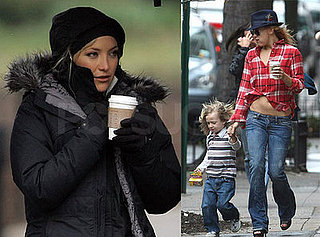 Kate Hudson and Anne Hathaway Filming Bride Wars