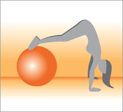 Abdominal Exercise on Exercise Ball: Plank to Pike