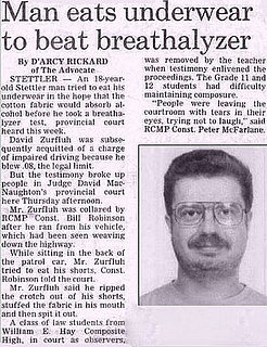 Man Eats Underwear to Beat Breathalyzer