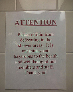 Gym Note Asks Patrons Not to Defecate in Shower