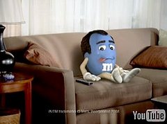 M&M Licks Itself in Television Commercial
